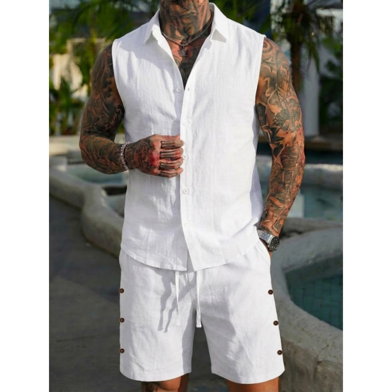 Conjunto de 2 Piezas para Homb - Short Linen Drawstring reseña y precio