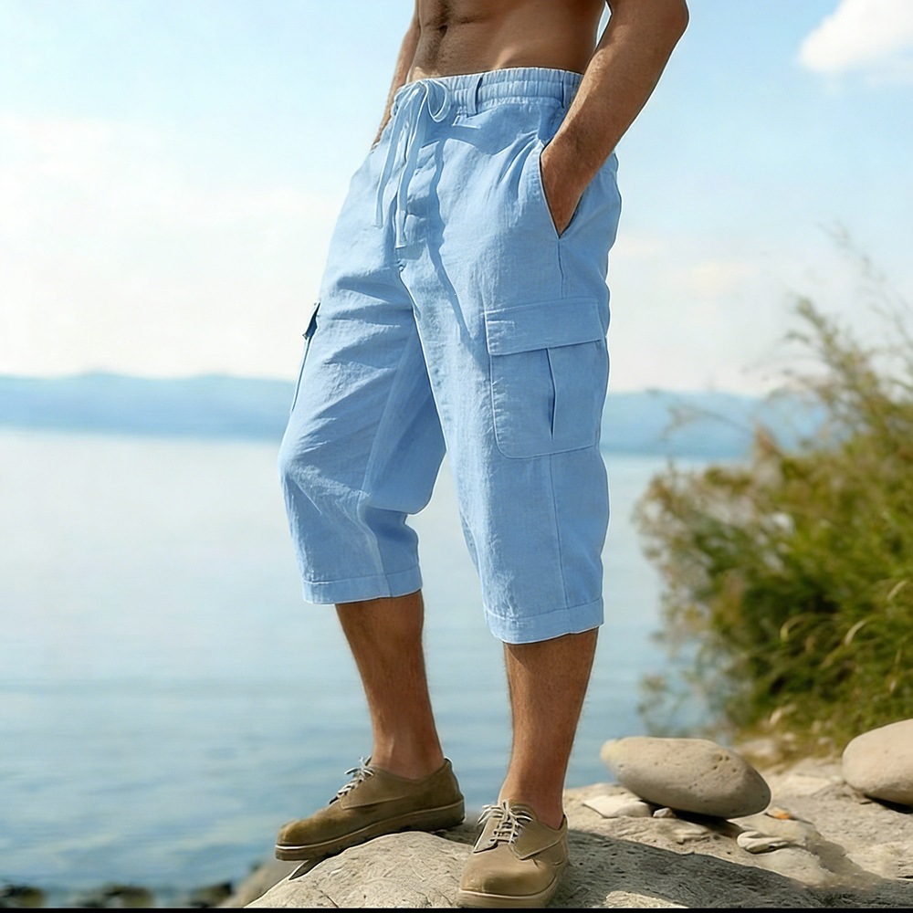 Pantalones Cortos de Verano pa - Short Linen Drawstring reseña y precio